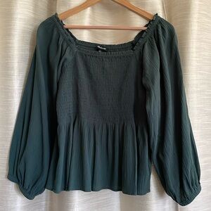 Madewell Smocked Bubble Sleeve Top Size 6